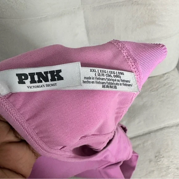 Victoria’s Secret Pink Wireless Sports Bra Racerback Adjustable Straps XXL - Picture 3 of 5
